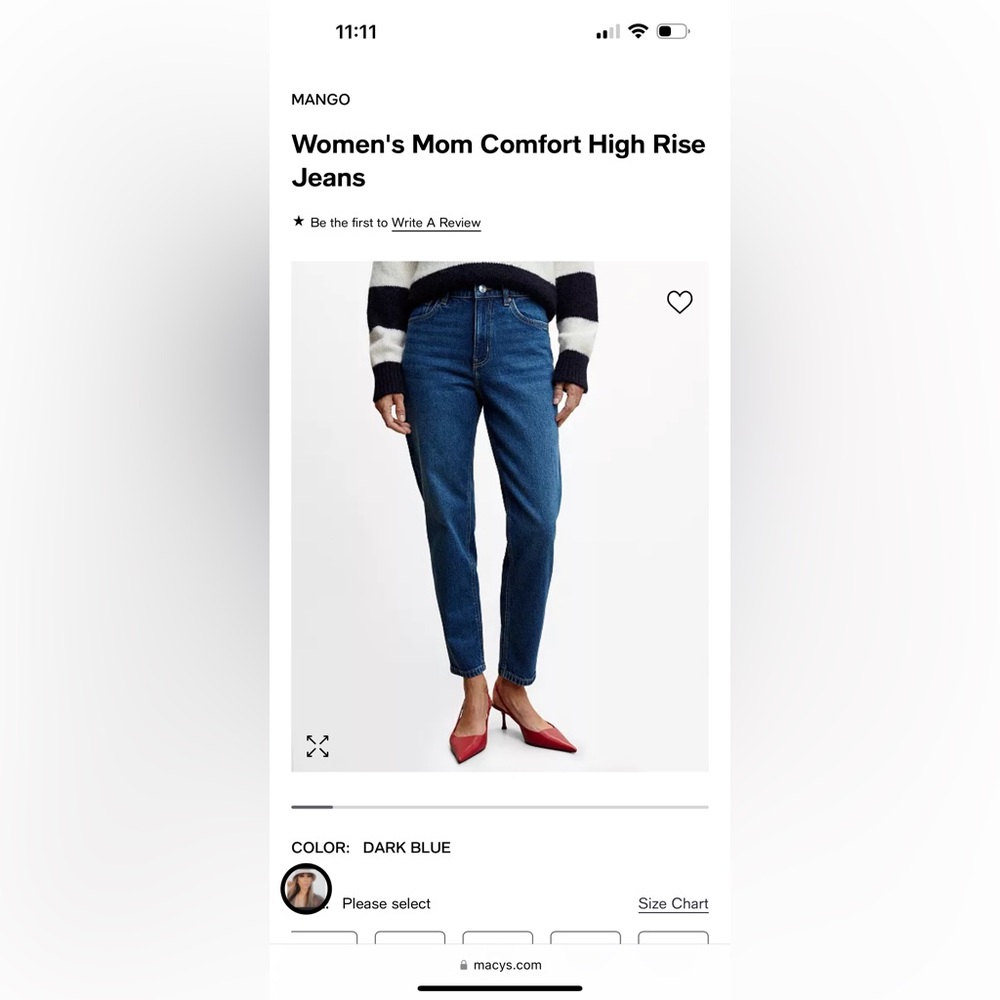Mango mom high rise jeans size 10